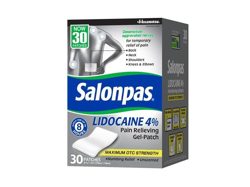 Salonpas Pain Relieving Gel-Patch, Lidocaine, 30 Count