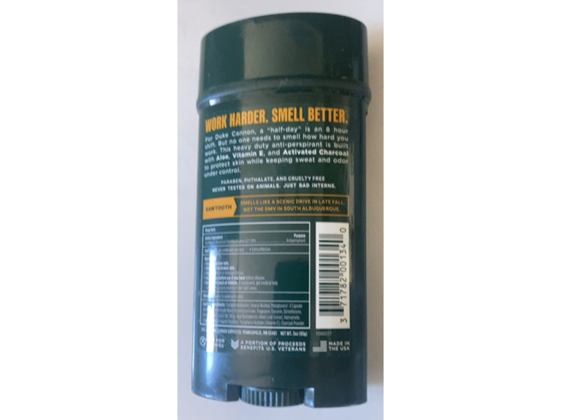 Duke Cannon Supply Co. Antiperspirant Deodorant, Sawtooth, 3 oz