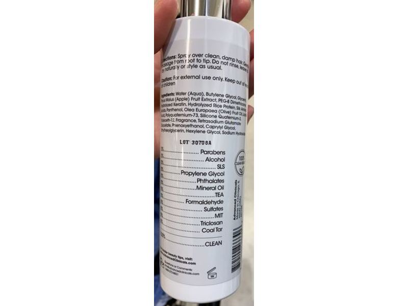 Advanced Clinicals Keratin Leave-In Treatment Spray, 8 fl oz/237 mL