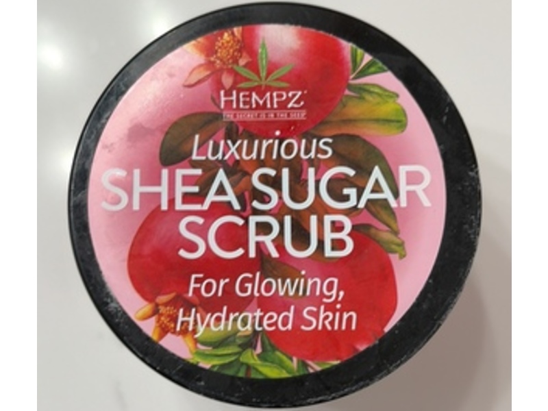 Hempz Pomegranate Herbal Sugar Scrub, Aloe & Shea Butter, 7.3 oz/176 g