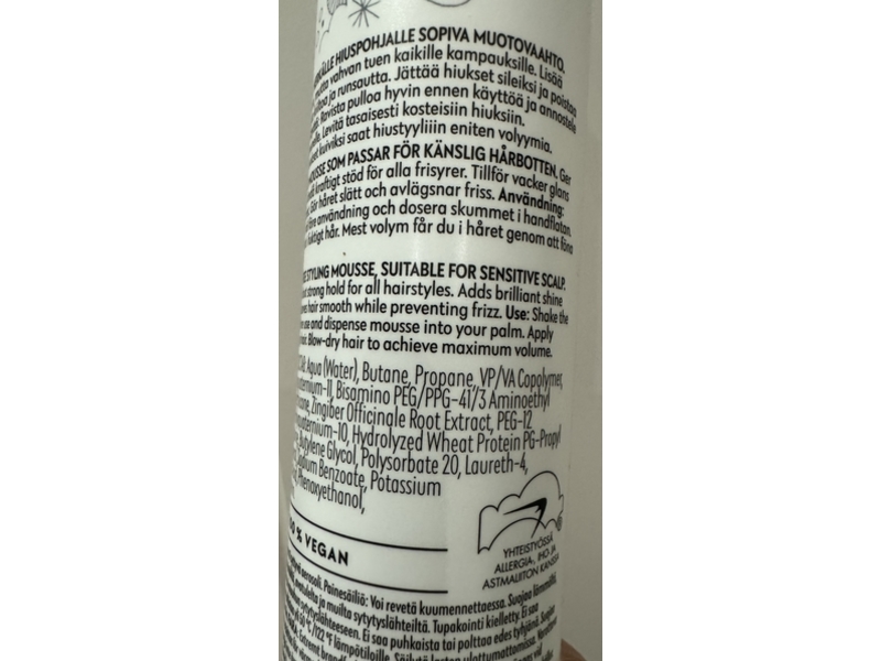 Four Reasons No Nothing Sensitive Strong Mousse, 6.67 oz/189 g