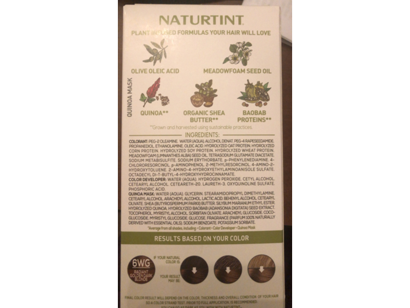 Naturtint Permanent Hair Color Gel, 6WG Radiant Golden Dark Blonde, 5.75 fl oz/170 mL