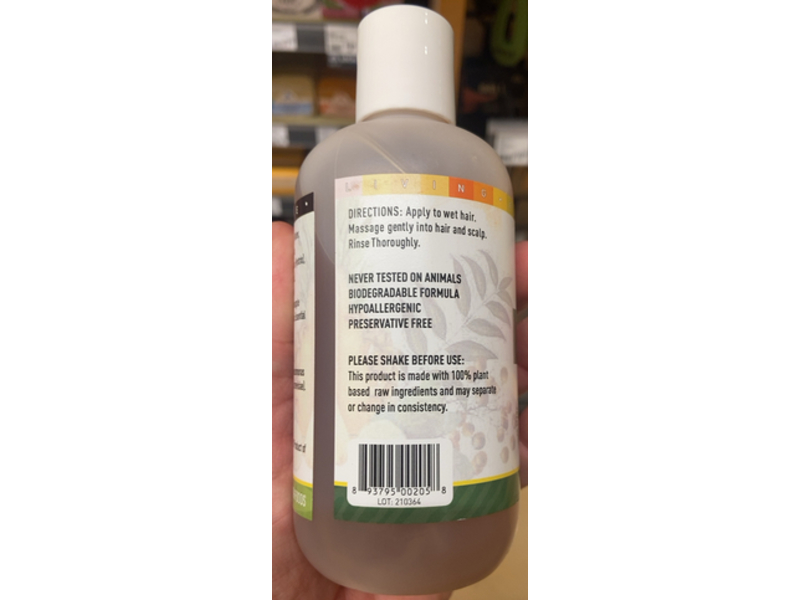 Bright Earth Raw Plant Based Soap Nut Shampoo, Lemongrass, 9 fl oz