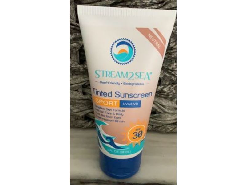 Stream2Sea Sport Tinted Sunscreen, SPF 30, 3 fl oz/90 mL