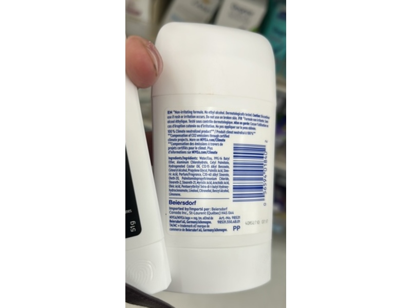 Nivea Black & White Invisible Anti-Perspirant, Water Lily, 51 g