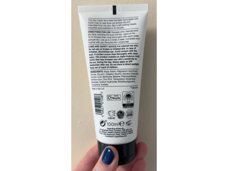 Me+ By Superdrug Kaolin Face Mask, Kaolin Clay, 100 mL