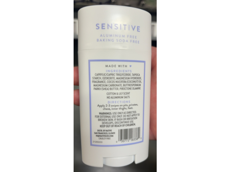 Native Whole Body Deodorant, Cotton & Lily, 2.4 oz/68 g