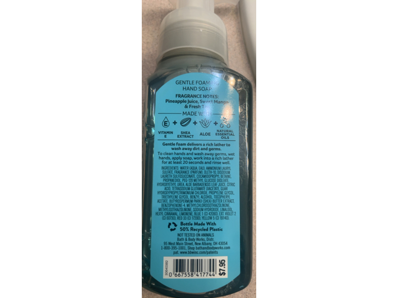 Bath & Body Works Gentle Foaming Hand Soap, White Tea & Sage & Pineapple Mango, 8.75 fl oz/259 mL, Pack Of 2