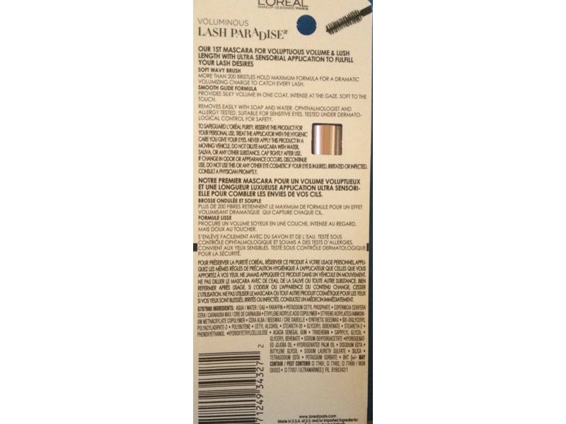 L'Oreal Paris Voluminous Lash Paradise Mascara, Black Brown, 0.28 fl oz