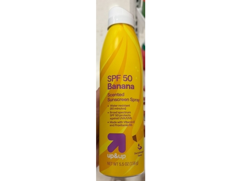 up&up Scented Sunscreen Spray, Banana, SPF 50, 5.5 oz/156 g
