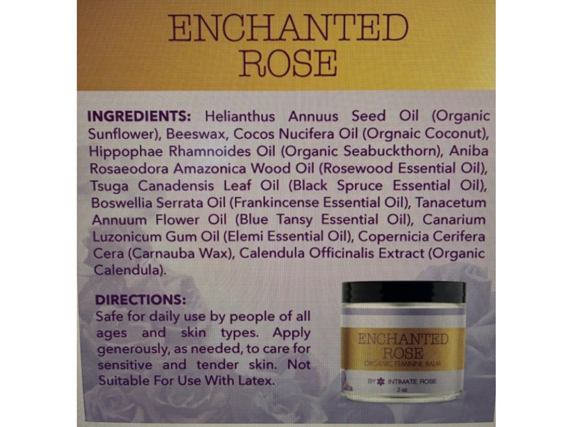 Intimate Rose Organic Feminine Balm, Enchanted Rose, 2 fl oz