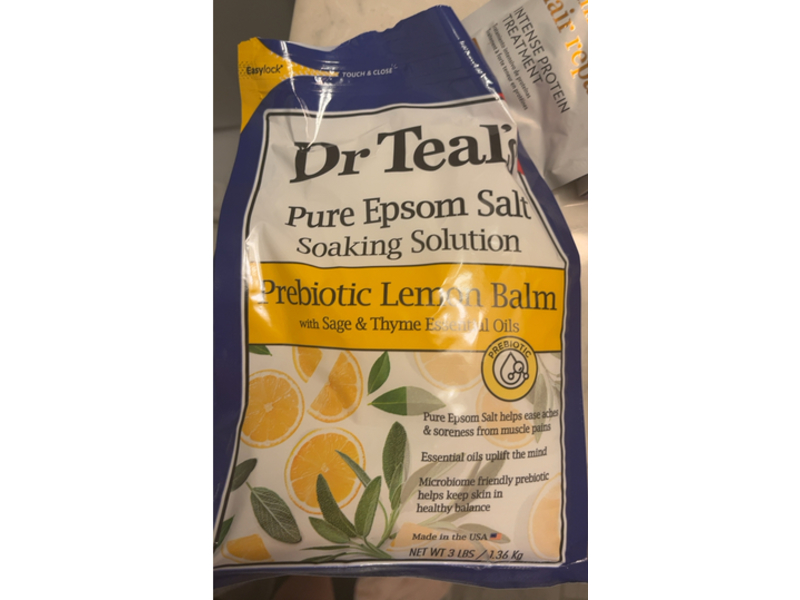 Dr Teal's Pure Epsom Salt Soak, Prebiotic Lemon Balm, 1.36 kg