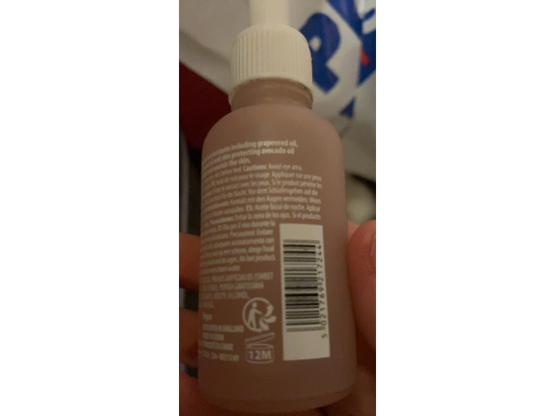 Technic Overnight Facial Oil, Grape Seed Oil & Squalane, 1.01 fl oz/30 mL