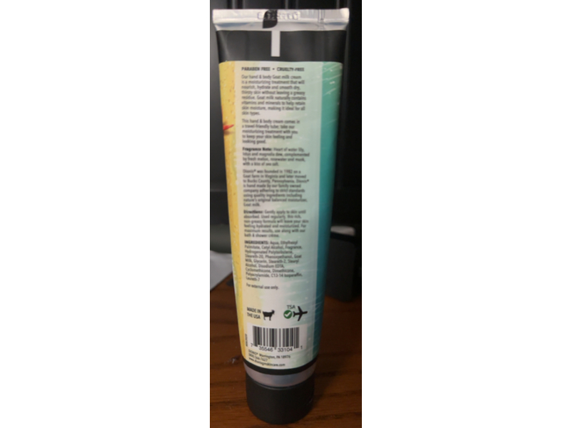 Dionis 2 In 1 Hand & Body Goat Milk Cream, Water Flowers & Sea Salt 3.3 oz/93 g