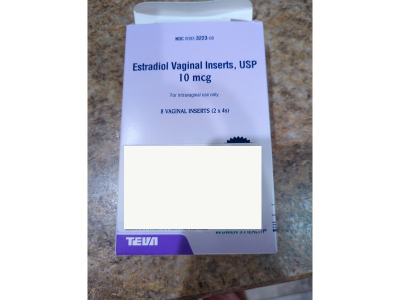 Estradiol Vaginal Inserts, USP 10 mcg, 8 Inserts, Teva