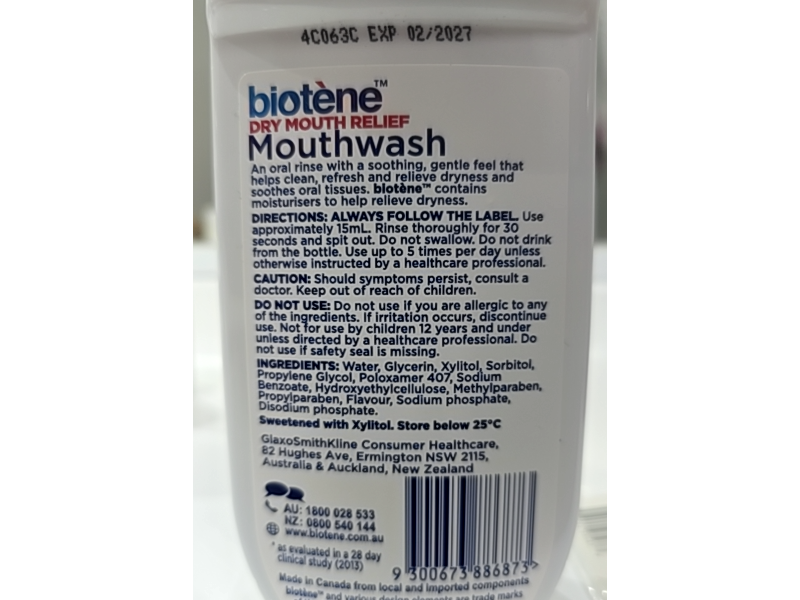 Biotene Dry Mouth Relief Mouthwash, Fresh Mint, 235 mL