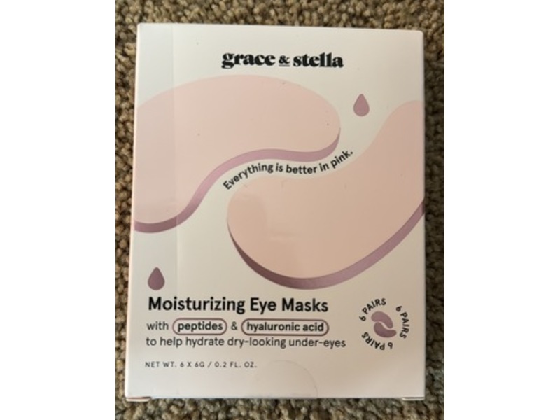 Grace & Stella Moisturising Eye Mask, Peptides & Hyaluronic Acid, 0.2 fl oz/6 g, 6 Pairs