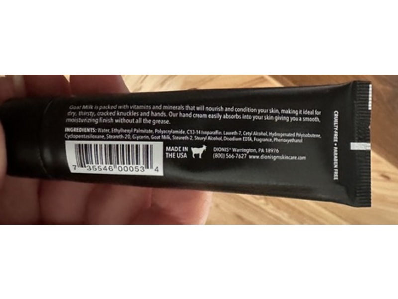 Dionis Goat Milk Skincare Men Moisturizing Hand Cream, 1 oz/28 g, 6 Pack