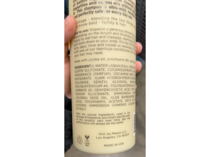 Hairitage Outta My Hair Gentle Daily Shampoo, 21 fl oz/621 mL