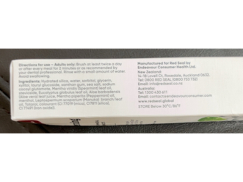 Red Seal Whitening Herbal & Mineral Toothpaste, Brilliant Mint, 3.53 oz/100 g