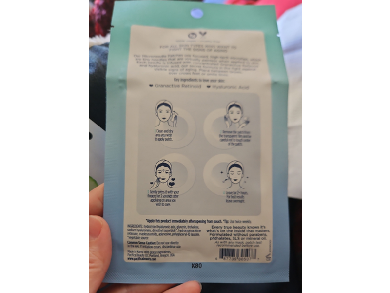 Pacifica Wake Up Beautiful Microneedling Patches, Granactive Retinoid+Hyaluronic Acid, 4 Count