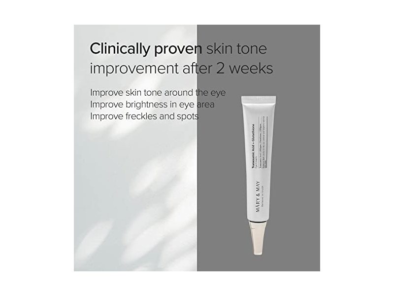 Mary & May Tranexamic Acid + Glutathione Eye Cream, Tranexamic Acid 1.05 Fl Oz / 30ml