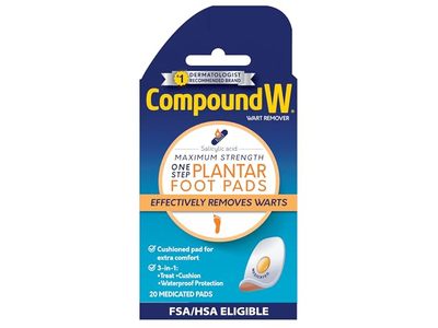 Compound W One Step Plantar Wart Remover Foot Pads, 20 Count