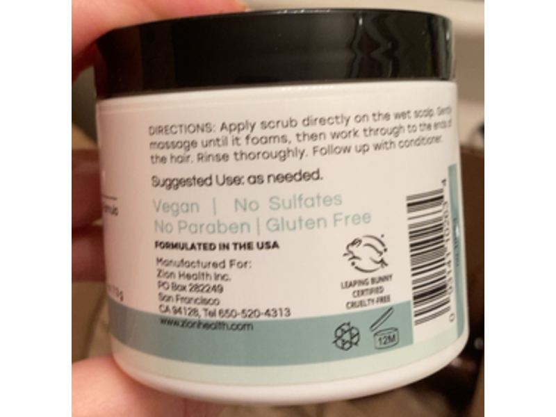 Zion Health Scalp & Hair Scrub, Pear Blossom + Sea Salt, 4 oz/113 g