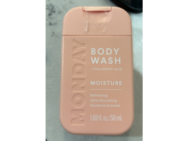 Monday Moisture Body Wash, Hyaluronic Acid, 1.69 fl oz/50 mL, Pack of 4