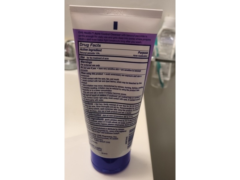 CVS Health Acne Control Cleanser, 10% Benzoyl Peroxide, 5 oz/142 g