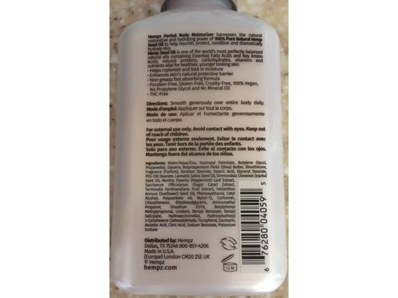 Hempz Herbal Body Creme, Sweet Peppermint & Sugar plum, Holiday, 2.25 fl oz/66 mL