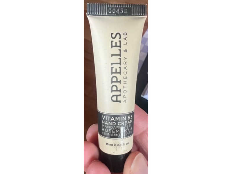 Appelles Vitamin B5 Hand Cream, Rosemary & Cinnamon Bark, 0.5 fl oz/15 mL