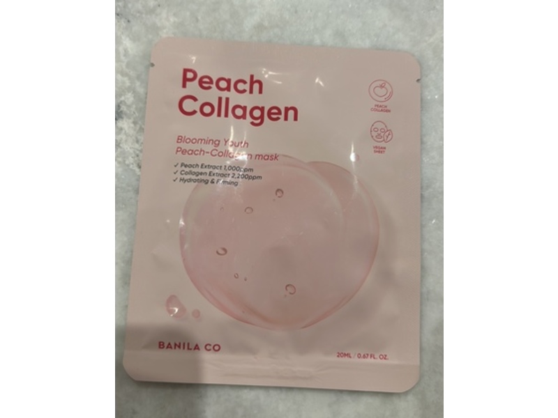 Banila Co Peach Collagen Mask, 0.67 fl oz/20 mL