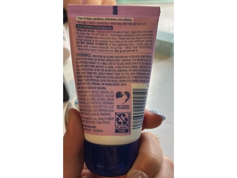 Nair Body Cream Hair Remover, Soothing Aloe & Water Lily, 2 oz/57 g