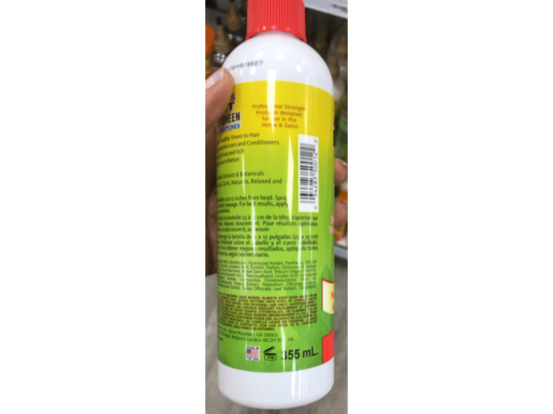 Africa Best Braid Sheen Conditioner Spray, Panthenol & Keratin, 12 fl oz,355 mL