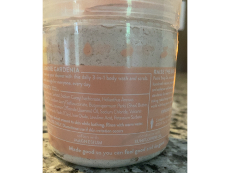 Pacha Soap Co. Whipped Soap + Scrub, Jasmine Gardenia, 8 oz/227 g