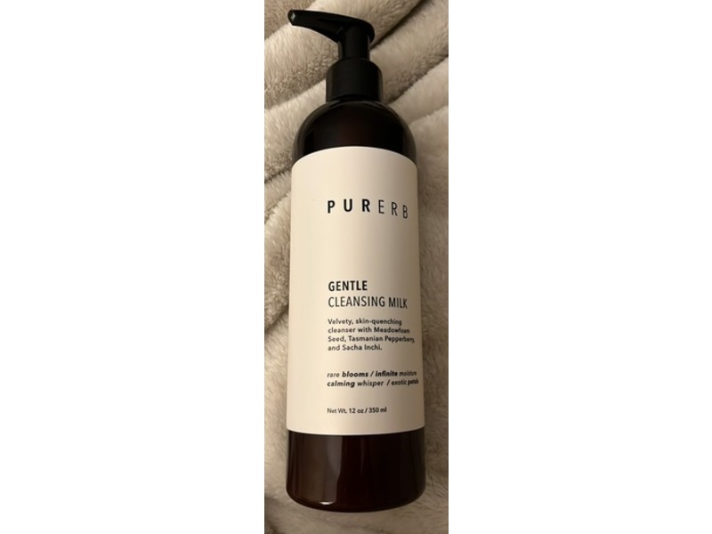 Purerb Gentle Cleansing milk Cream, Meadowfoam Seed, Tasmanian Pepperberry & Sacha Inchi, 12 oz/350 mL