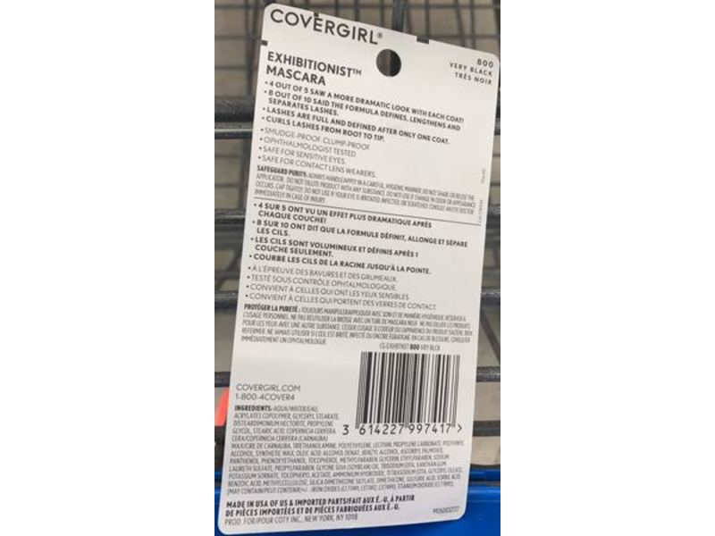 Covergirl Exhibitionist Mascara, 800 Very Black, 0.3 fl oz/9 mL