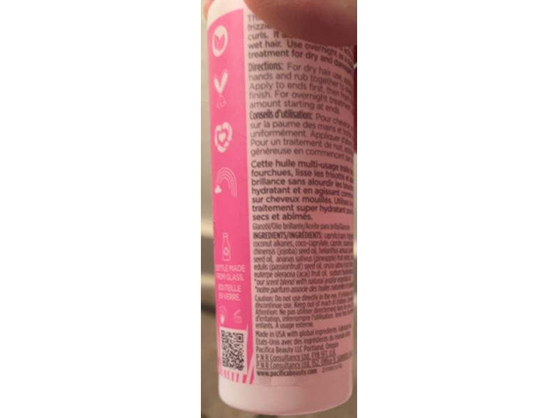 Pacifica Beauty Smoothie Glossy Oil, Pineapple, 1.7 fl oz/50 mL