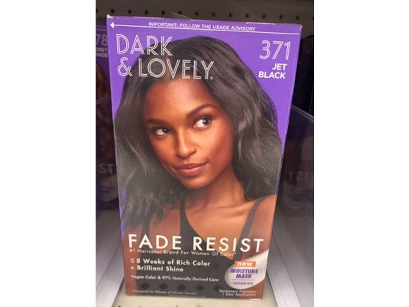 SoftSheen-Carson Dark & Lovely Fade Resist Permanent Hair Color, 371 Jet Black, 1 Application
