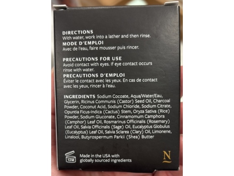 Nopalera Cactus Soap, Charcoal, 4 oz/113 g