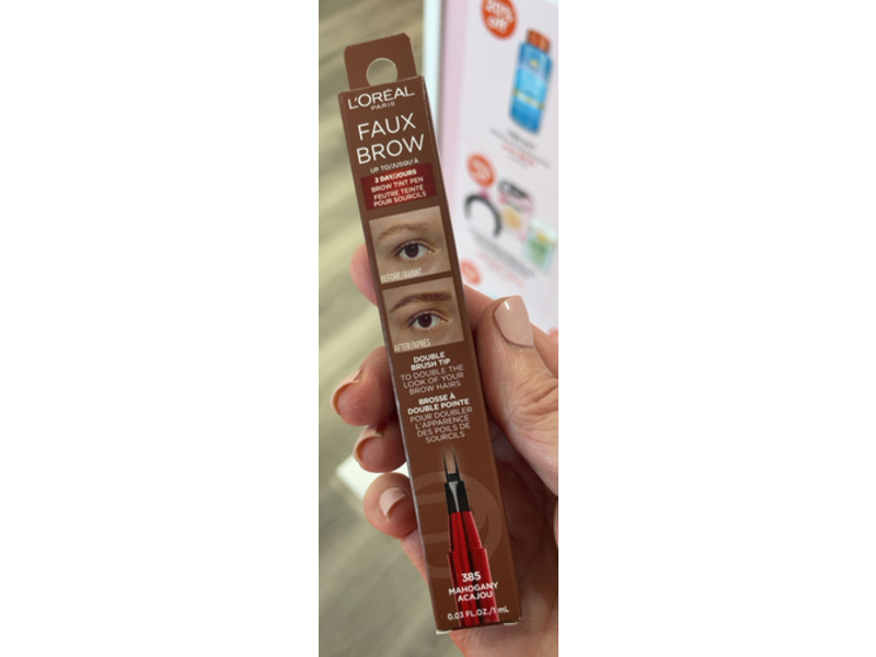 L'Oreal Paris Faux Brow Tint Pen, 385 Mahogany, 0.03 fl oz/1 mL