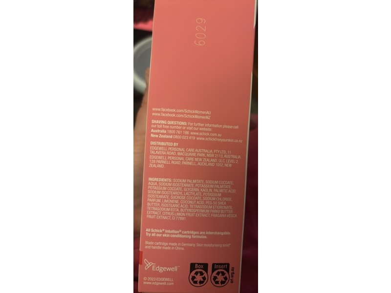 Schick Intuition Razor, Lemon Berry, 0.35 oz/10 g, Pack Of 2