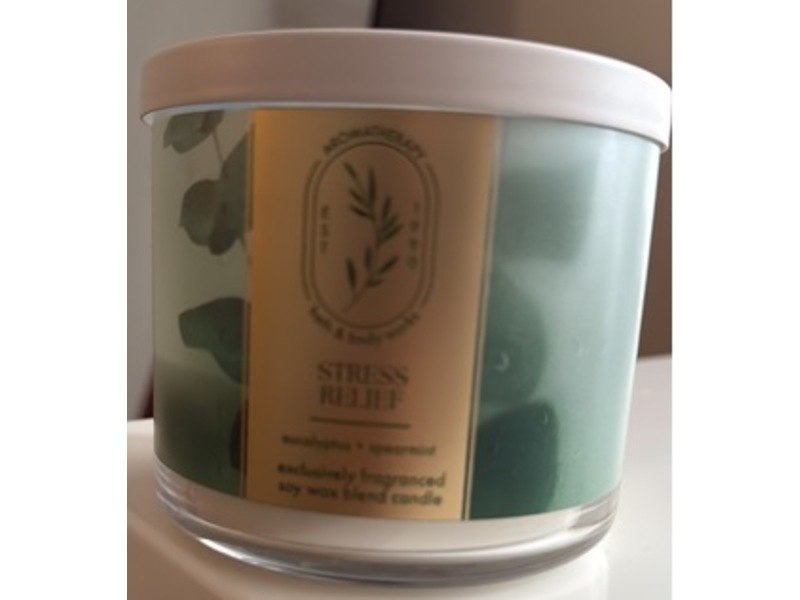 Bath & Body Works Aromatherapy Stress Relief Soy Wax Blend Candle, Eucalyptus + Spearmint, 14.5 oz/411 g