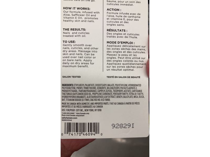 Sally Hansen Cuticle Rehab Oil Balm, 0.21 oz