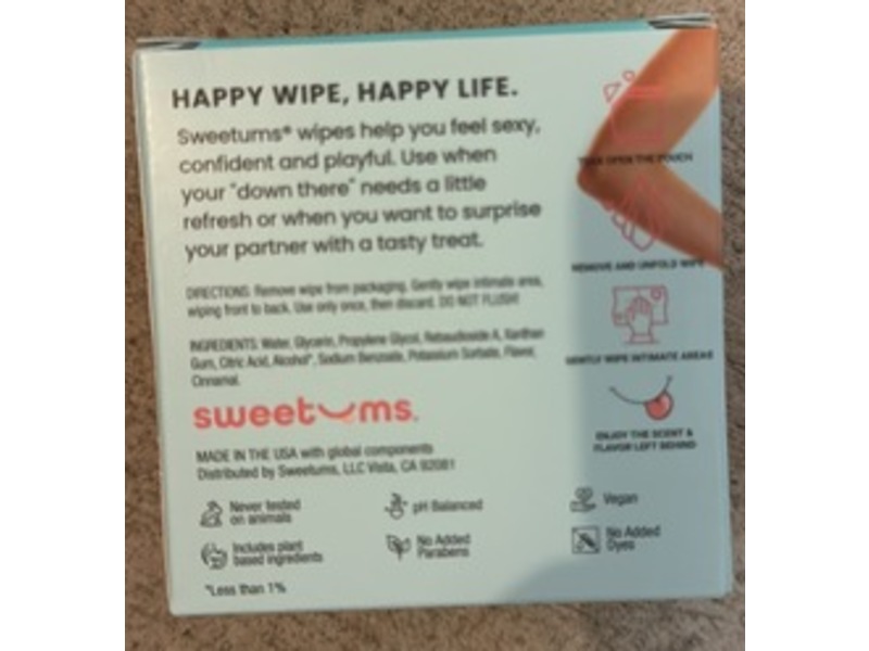 Sweetums Intimate Wipes, Cinnamon Bun Flavor, Pack Of 10
