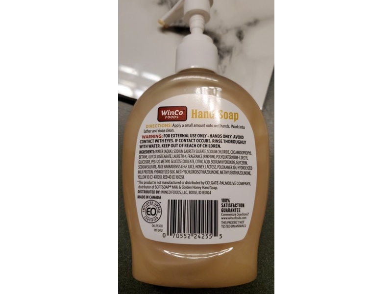WinCo Foods Hand Soap, Milk & Honey, 7.5 fl oz/222 mL