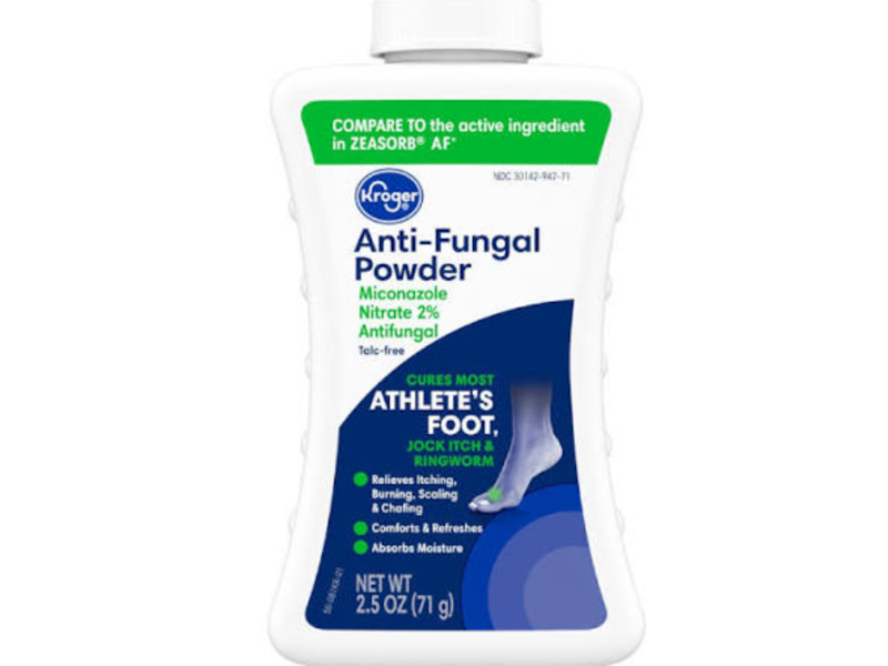 Kroger Anti-Fungal Powder, Miconazole Nitrate 2%, 2.5 oz/71 g
