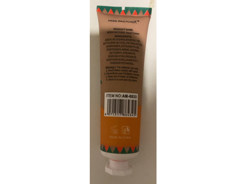 Miss FactorX Hand Cream, Christmas, 1.058 oz/30 g