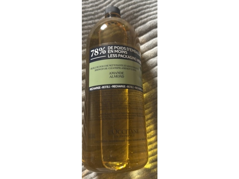 L'Occitane En Provence Shower Oil Refill, Almond, 16.9 fl oz/500 mL